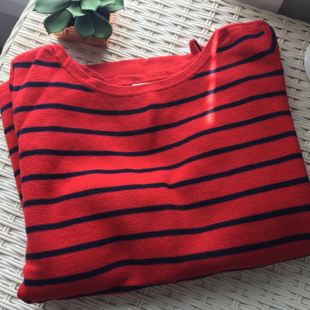 J. Crew Red Striped Sweater